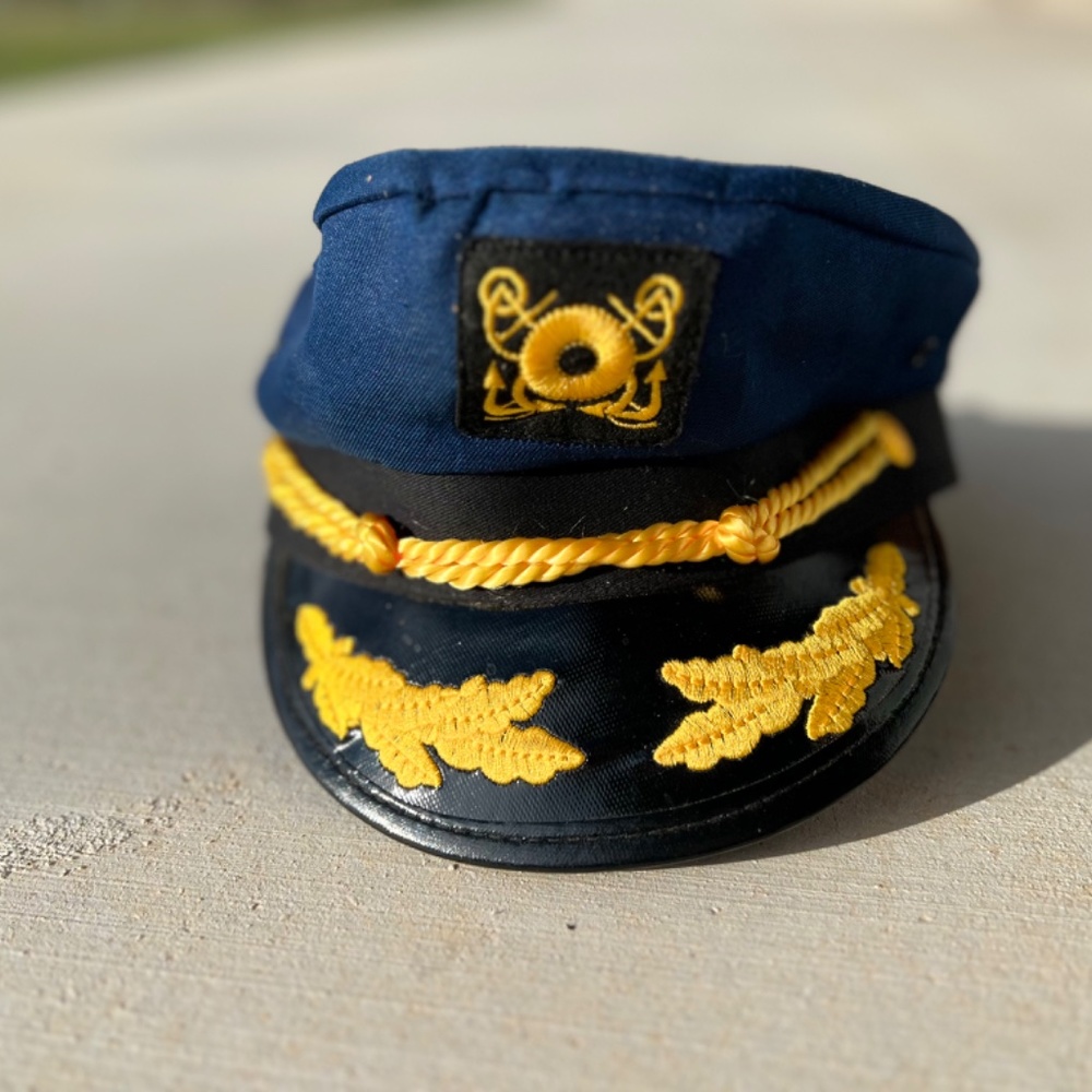 Yacht Skipper Hat Ship Captain Cap Costume Sailor Boat Ship - Picture 4 of 10